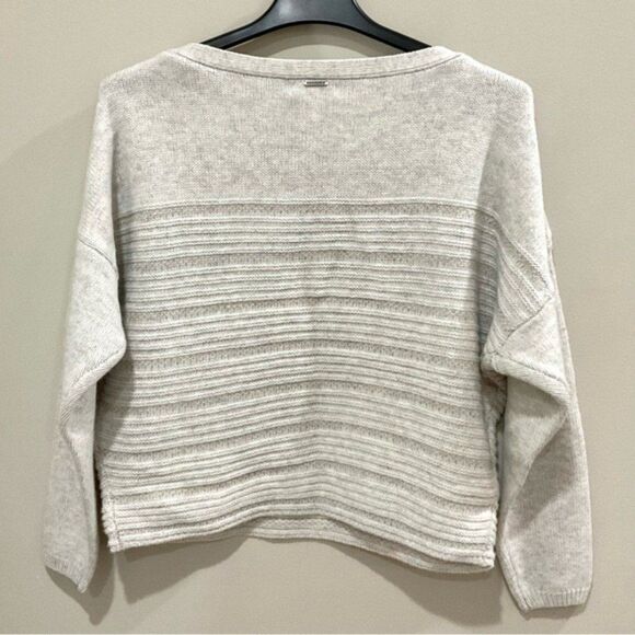 Prana Wool Blend Boatneck Sweater Button Shoulder Oatmeal Phono Sz XL New - Picture 8 of 12